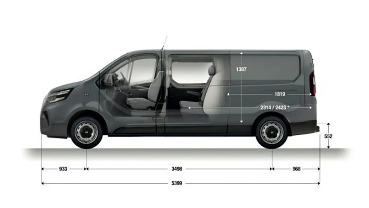 Nissan Primastar Combi 9 L2H1 N-Connecta 150CV II en renting a Barcelona — Darrere