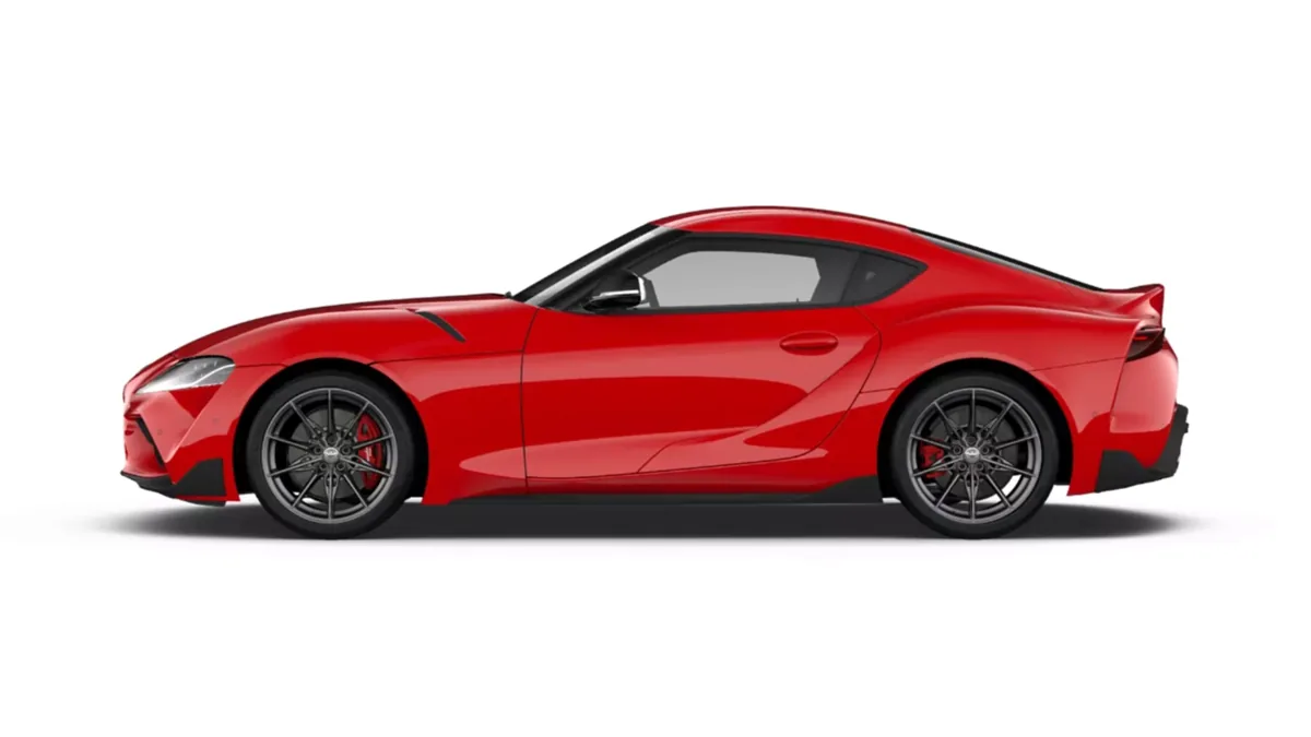 Toyota GR Supra 3.0T 250kW (340CV) Performance AT8 en renting a Barcelona — Lateral